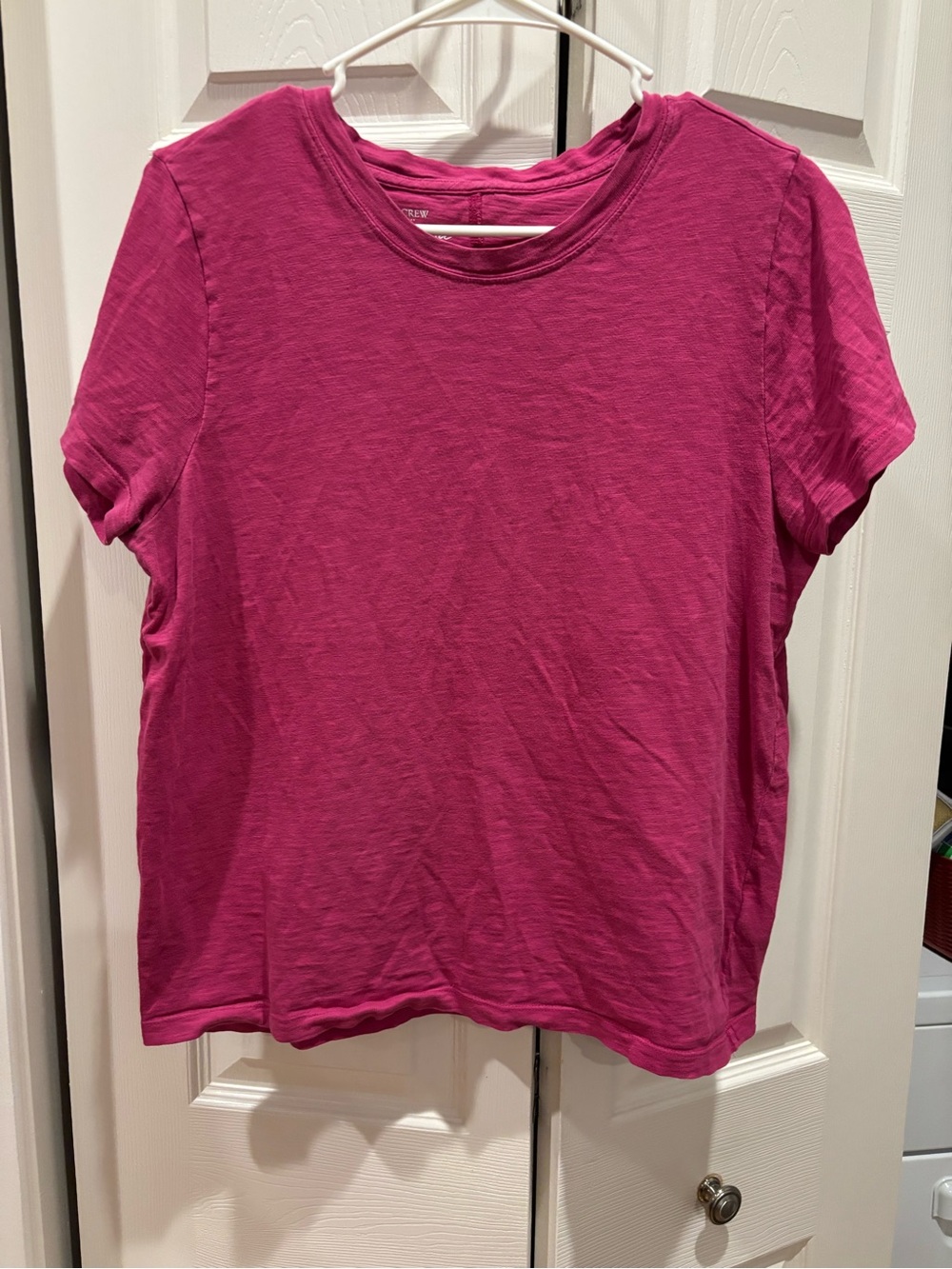 J. Crew Women's Raspberry Short Sleeve Crewneck Tee